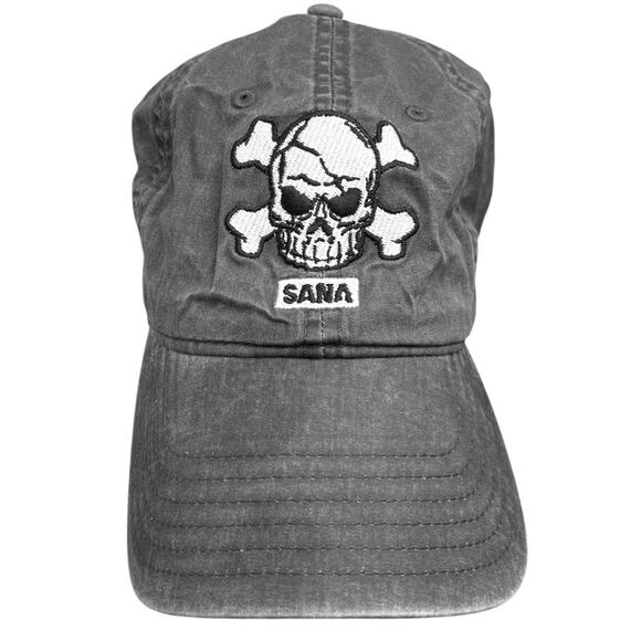 Otto BAD BOYS SKULL Womens Gray Embroidered Adjustable Baseball Hat Cap One Size - Picture 2 of 4
